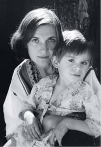 Olga Gobzeva with her son