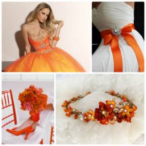 Orange for bridesmaid dresses