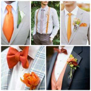 Orange in a groom&#39;s suit