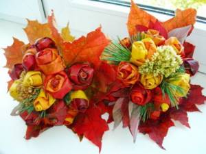 DIY autumn bouquet made from natural material