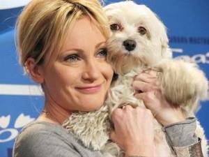 Patricia Kaas with her beloved dog Tequila