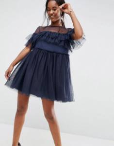 tulle dress with ruffles
