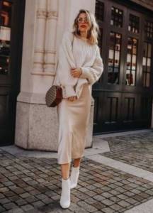 linen style dress with jumper