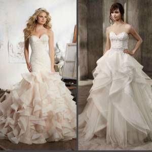 Bridal dresses with frills