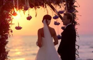 beach wedding, evening wedding ceremony, photographer MIRA LUKAVAYA