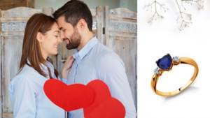 Gifts for a wooden wedding: jewelry with sapphire