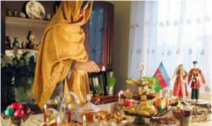Подготовка стола к малому азербайджанскому сватовству