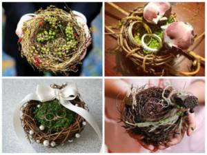 Ring stand for newlyweds - bird&#39;s nest