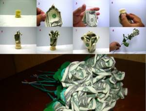 Step-by-step production of a bouquet