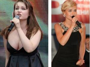 Polina Gagarina before and after losing weight