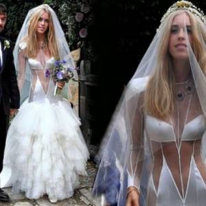 Translucent wedding dress