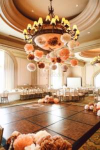 Pompoms in the wedding hall