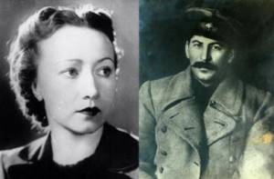 Портретные фото Улановой и Сталина