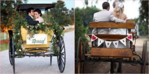 Повозка для жениха и невесты будет выглядеть оригинально