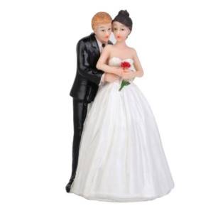 Celebrating pink anniversary (10 years of wedding) - bride and groom figurines