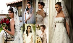 Hairstyles with lace veil