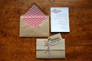 Invitations in the form of an envelope