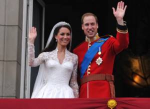 Prince William and Kate Middleton on the balcony