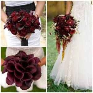 simple burgundy bouquet for wedding