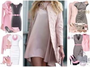 Powdery color in clothes. Photos, shades of pink, what light and dark go with. Looks for women 