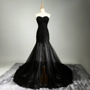 Lush black wedding dress