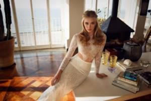 Two-piece wedding dress made of transparent materials