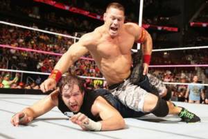 Wrestler John Cena in the ring
