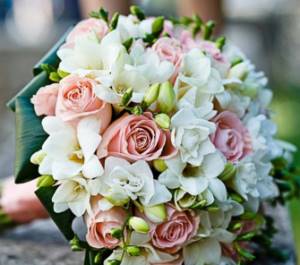 Pink bouquet with freesias