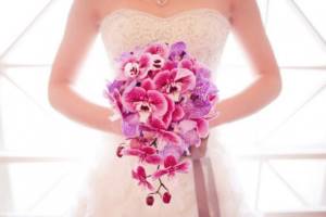 Pink bouquet with orchids