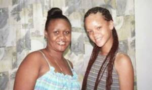 From the age of 9, Rihanna grew up with her mother and younger brother