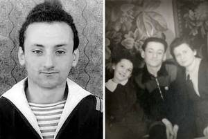 Semyon Farada with his mother and sister