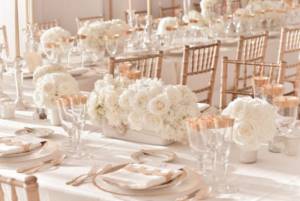 Table setting in the banquet hall