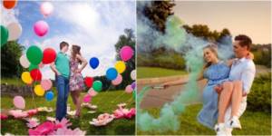 Balloons and colored smoke are an excellent solution for decoration
