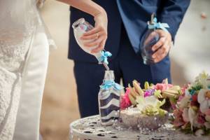 symbolic wedding ceremony - sand ceremony at the wedding