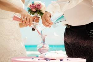 символическая свадебная церемония - песочная церемония на свадьбе