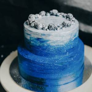 blue cake without fondant for wedding