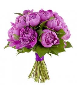 Lilac bouquet with peonies