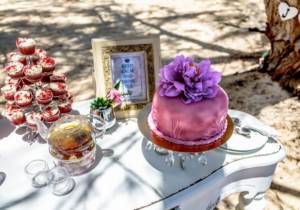 сиреневый свадебный торт 634