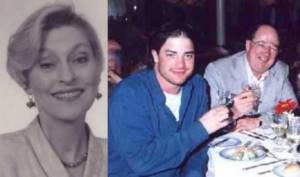 Left: Brendan Fraser&#39;s mother, right: the actor with his father