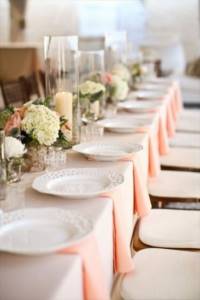 Combination of peach and ivory
