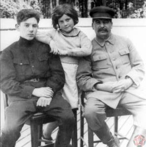 Stalin with children Vasily and Svetlana