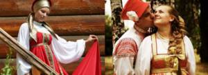 Старинная одежда для невесты в народном стиле