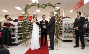 Wedding at TJ Maxx shoe store