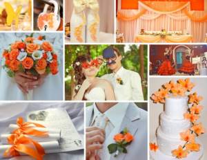 Wedding in orange tones