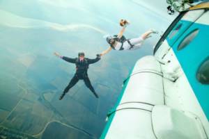Skydiving wedding