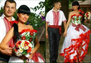 wedding clothes of the bride and groom
