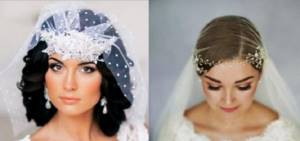 Wedding hairstyle with bob and veil