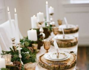 Wedding table setting in rustic style