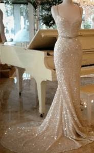 свадебное блестящее платье