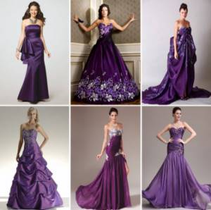 Wedding dress the color of ripe grapes